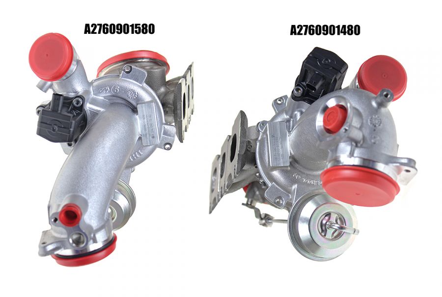 New original turbocharger A2760901480 + A2760901580 Biturbo set MERCEDES W205 W212 - Photo 3