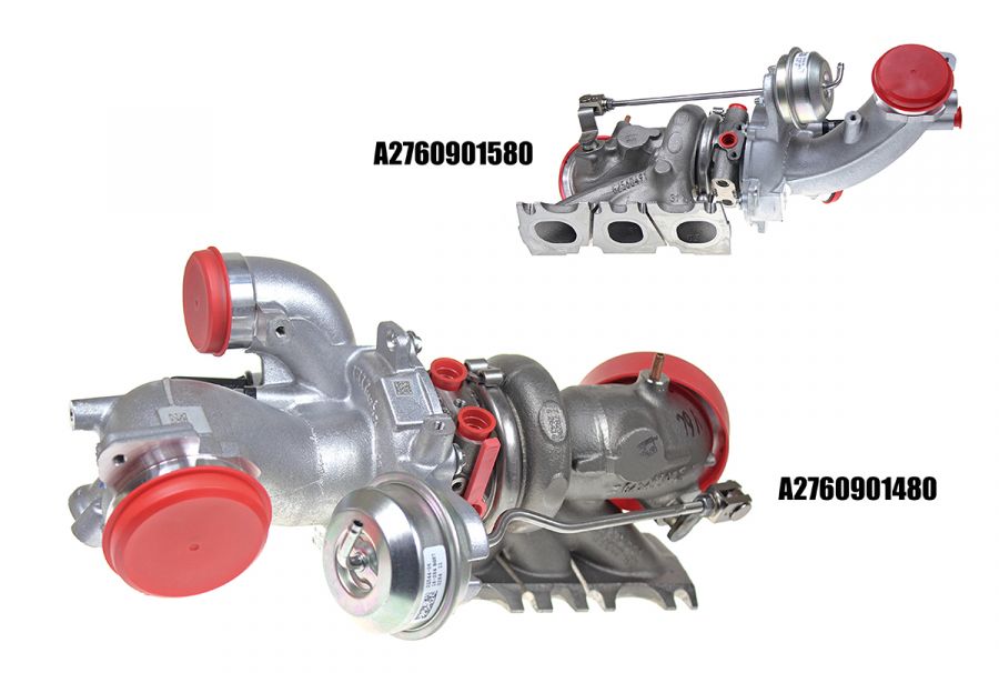 New original turbocharger A2760901480 + A2760901580 Biturbo set MERCEDES W205 W212 - Photo 2