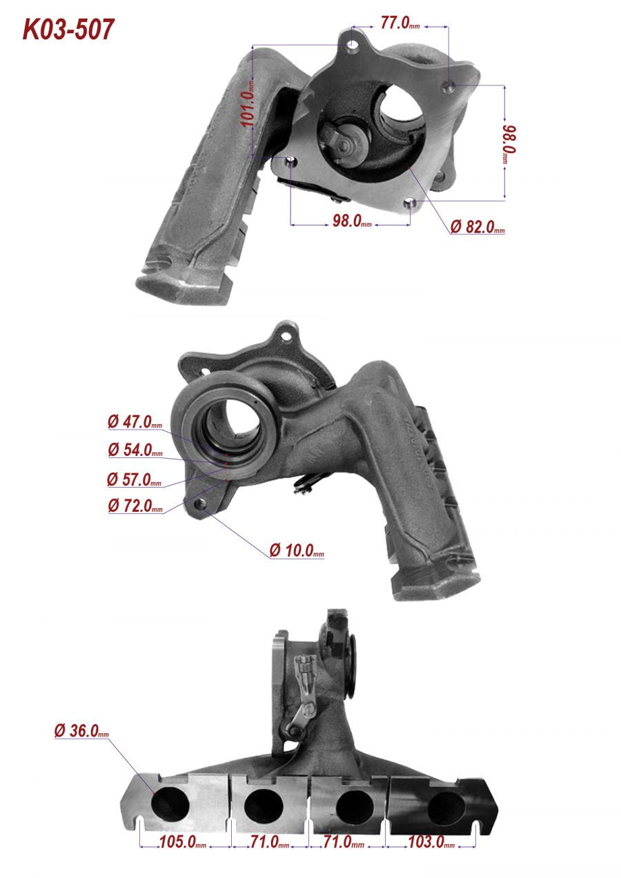 Turbine housing exhaust manifold 53039880106 06D145701B AUDI - Photo 5