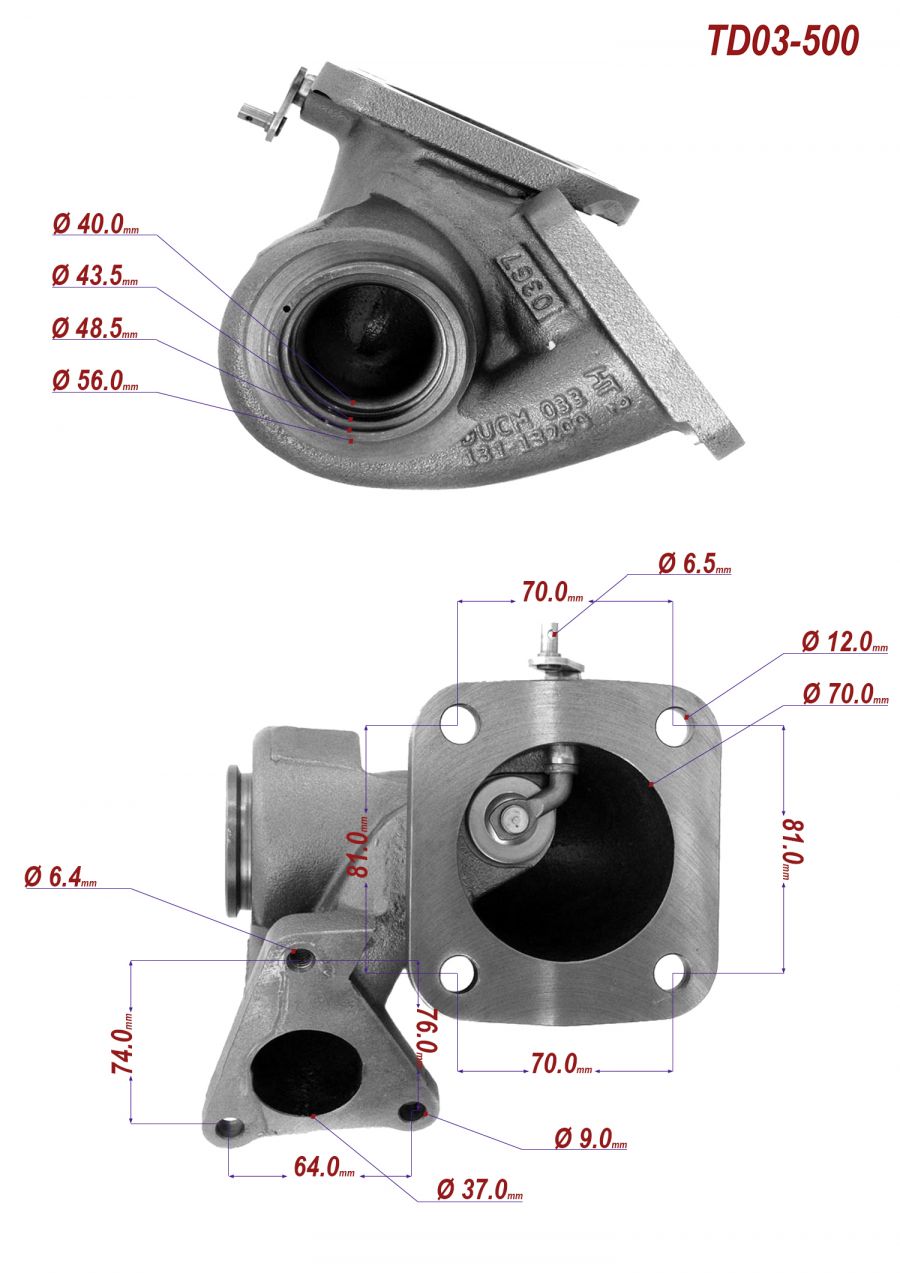 Turbinę housing FORD TRANSIT 2.2 TDCI DURATORQ SRFC 6C1Q6K682CE - Photo 6