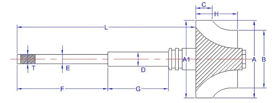  Shaft and wheel for 700273-0001