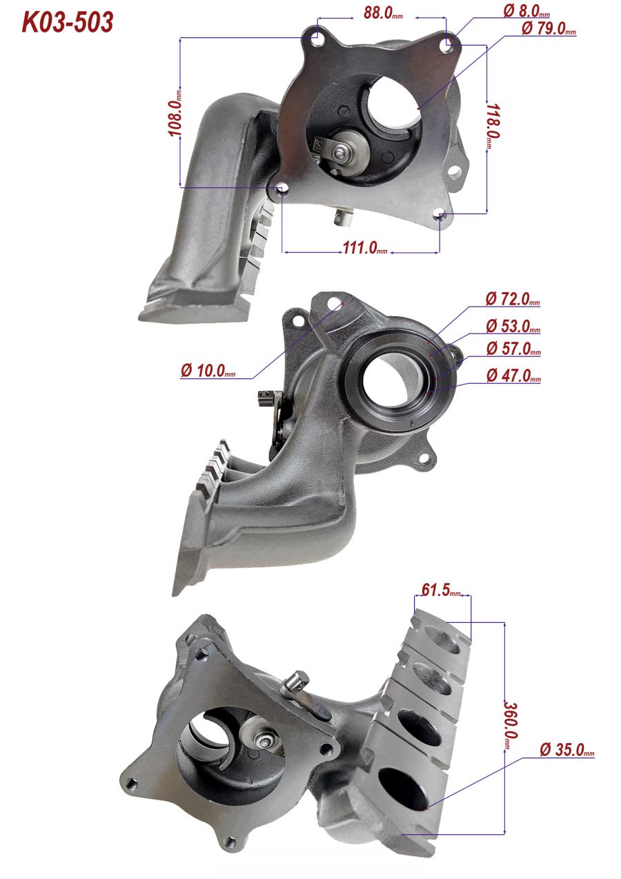 Корпус турбины выпускной коллектор 53039700105 VW Golf BWA 2.0TFSI 147kW  - Photo 9