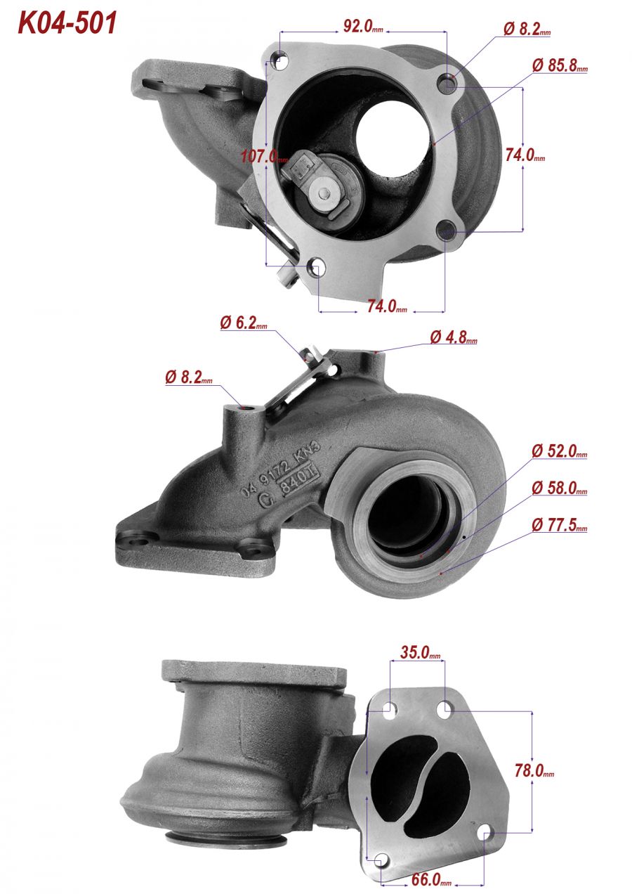 Obudowa żeliwna turbosprężarki K04-059 Opel Insignia 2.0 TURBO A20NHT - Photo 6