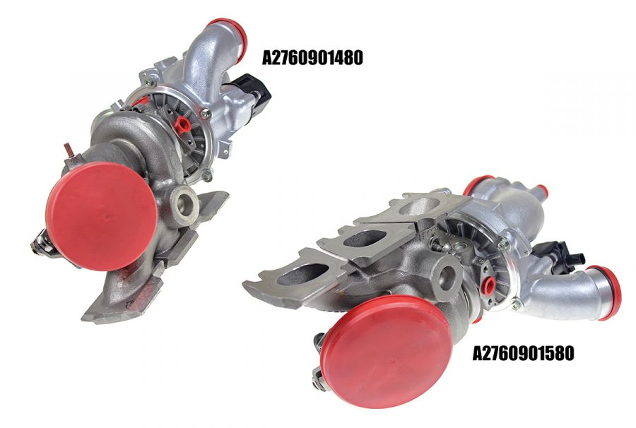 New original turbocharger A2760901480 + A2760901580 Biturbo set MERCEDES W205 W212 - Photo 4