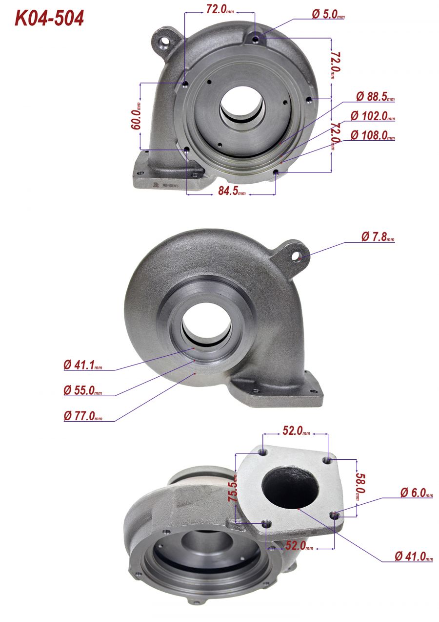 Obudowa żeliwna turbiny do  VW T5 2.5 TDI AXD 130KM 96kW - Photo 8