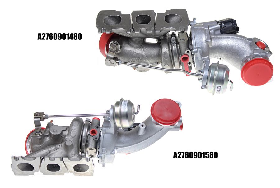 New original turbocharger A2760901480 + A2760901580 Biturbo set MERCEDES W205 W212 - Photo 5